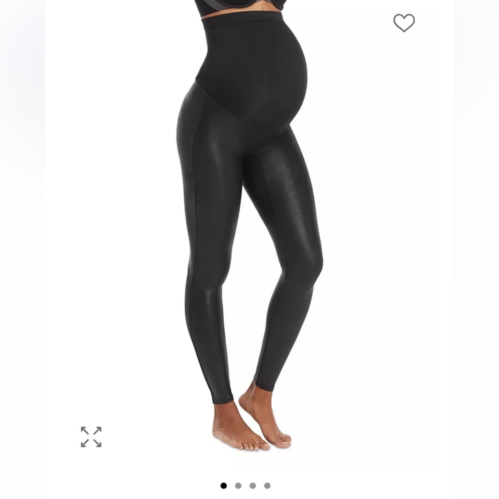 Spanx Maternity High-Waist Faux Leather Leggings - Black